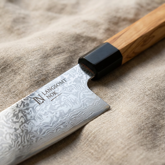 Damascus Chef Knife 21,5 cm – Olive Wood